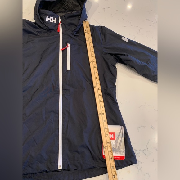 Helly Hansen Women Crew Hooded Midlayer Jacket Navy Marine Color Helly Tech - Picture 9 of 12